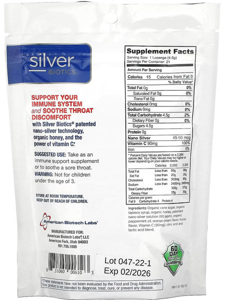 Silver Biotics, Silver Lozenge with Vitamin C, 21 Lozenges