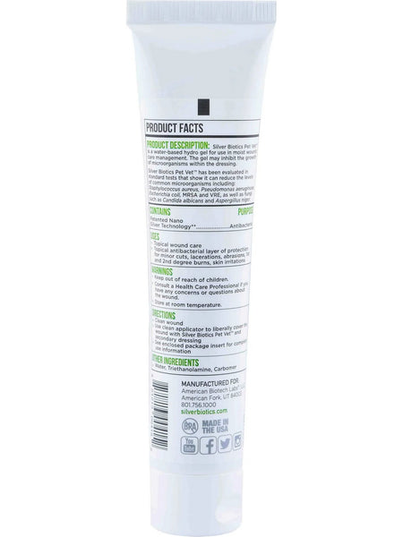 Silver Biotics, Pet Vet Antibacterial First Aid Gel, 1.5 oz