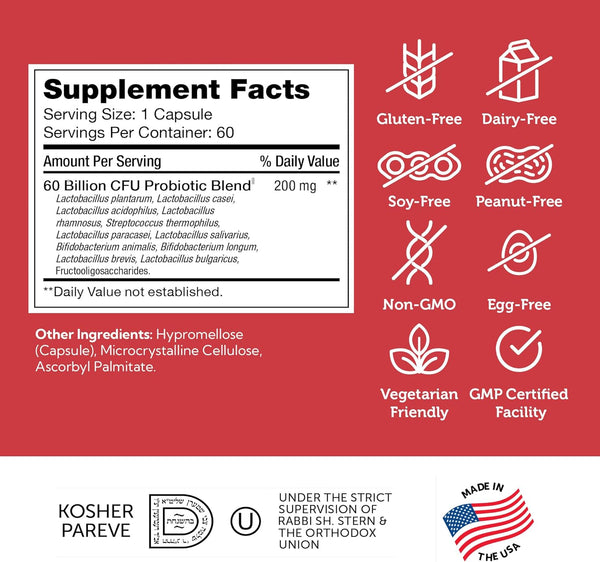 Advanced Nutrition by Zahler, BioDophilus 60B, 60 Capsules