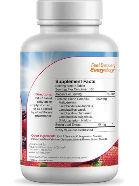 Advanced Nutrition by Zahler, Kidophilus Plus, 180 Chewable Tablets