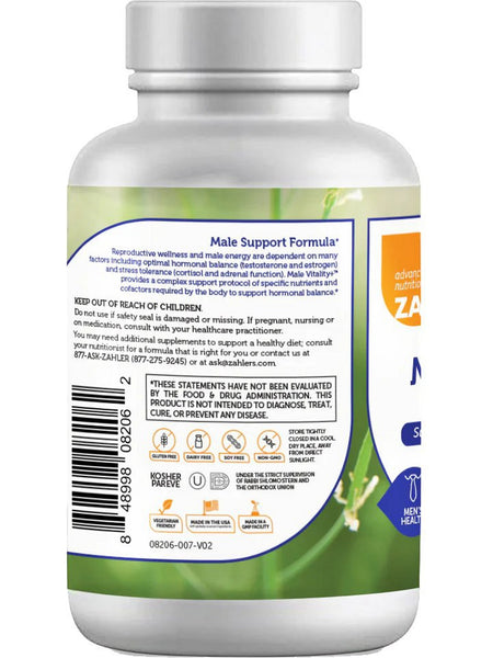 Advanced Nutrition by Zahler, Male Vitality+, 120 Tablets