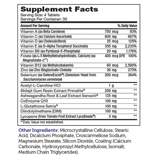 Advanced Nutrition by Zahler, Male Vitality+, 120 Tablets
