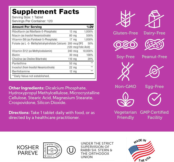 Advanced Nutrition by Zahler, B-Complex, 120 Tablets