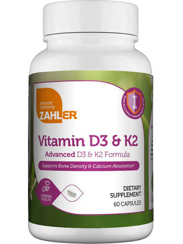 Advanced Nutrition by Zahler, Vitamin D3 & K2, 60 Capsules