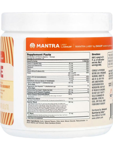 Advanced Nutrition by Zahler, Mantra, Rise Tub, Citrus Coconut, 4.1 oz