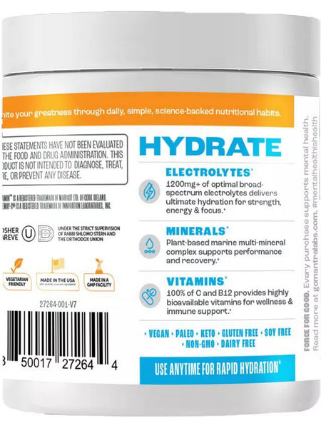 Advanced Nutrition by Zahler, Hydrate, Fruit Punch Tub, 6.4 oz