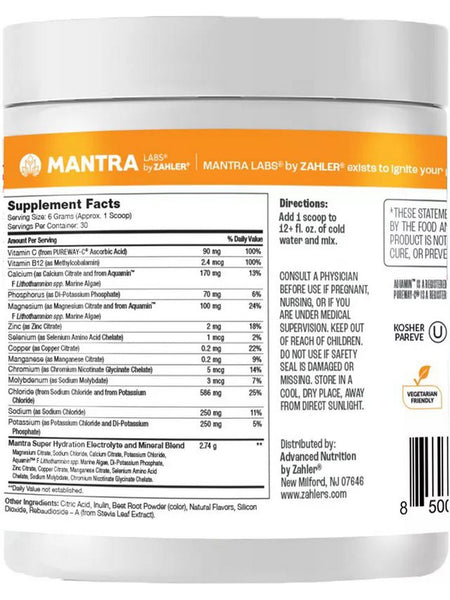Advanced Nutrition by Zahler, Hydrate, Fruit Punch Tub, 6.4 oz