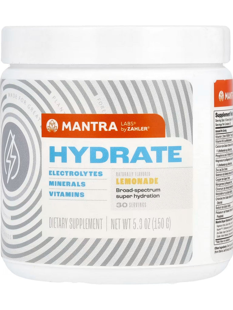 Advanced Nutrition by Zahler, Hydrate, Lemonade Tub, 5.3 oz