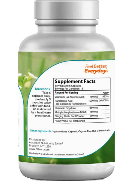Advanced Nutrition by Zahler, AllerBreez, 180 Capsules