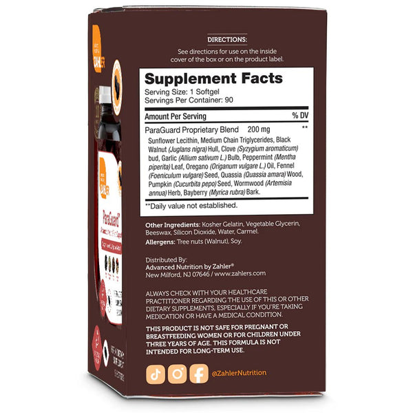 Advanced Nutrition by Zahler, Paraguard Softgels, 90 Softgels