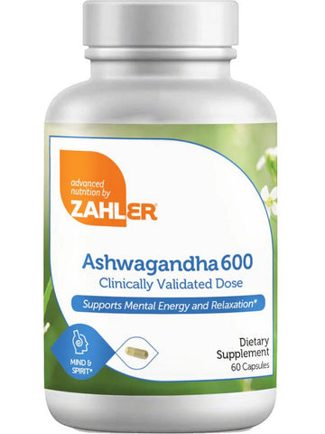 Advanced Nutrition by Zahler, Ashwagandha 600, 60 Capsules