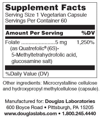 Douglas Labs, Methyl Folate, 5 mg, 5-MTHF, 60 vegcaps