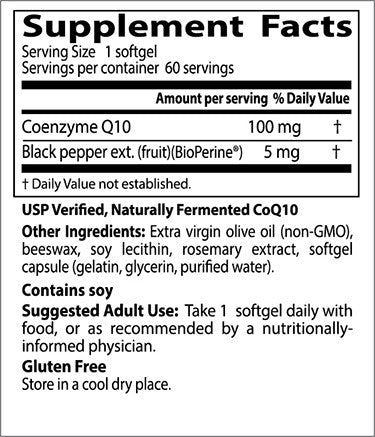Doctor's Best, High Absorption CoQ10 with BioPerine, 100 mg, 60 soft gels