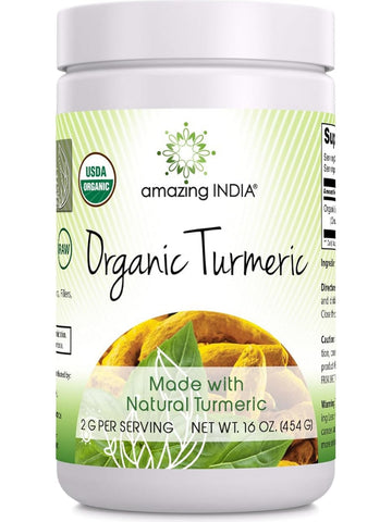Amazing India, Organic Turmeric Powder, 16 oz