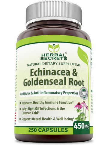 Herbal Secrets, Echinacea & Goldenseal Root, 450 mg, 250 Veggie Capsules