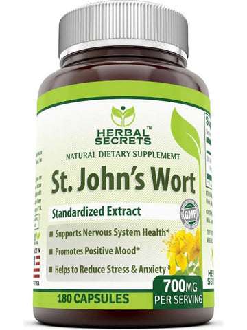 Herbal Secrets, St. John's Wort, 700 mg, 180 Capsules