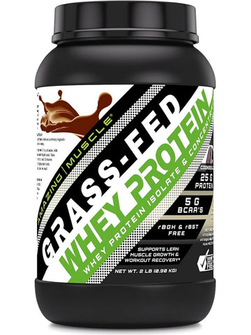 Amazing Muscle, Grass-Fed Whey Protein, Cookies & Cream, 2 lbs
