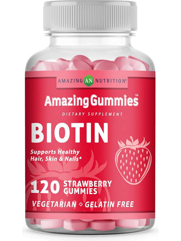 Amazing Nutrition, Amazing Gummies, Biotin, 120 Strawberry Gummies