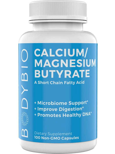 BodyBio, Calcium/Magnesium Butyrate, 100 Non-GMO Capsules