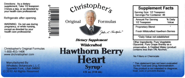 Christopher's Original Formulas, Hawthorn Berry Heart Syrup, 4 fl oz