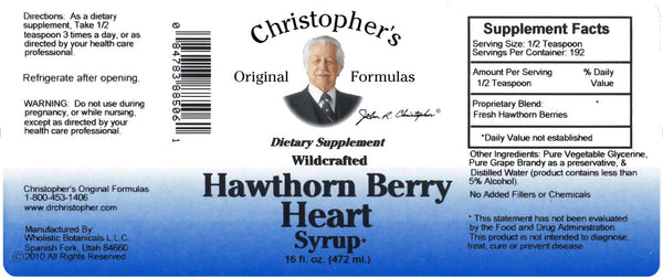 Christopher's Original Formulas, Hawthorn Berry Heart Syrup, 16 fl oz
