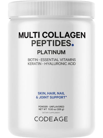Codeage, Multi Collagen Peptides Platinum, Unflavored, 11.5 oz