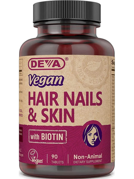 DEVA Nutrition, Vegan Hair Nails & Skin with Biotin, 90 Tablets