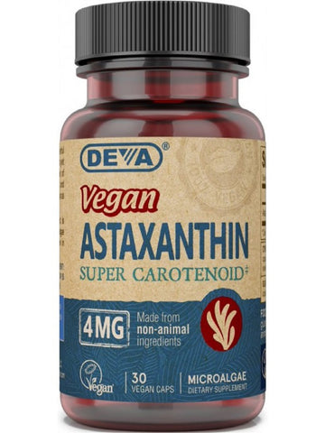 DEVA Nutrition, Vegan Astaxanthin Super Carotenoid, 4 Mg, 30 Vegan Caps