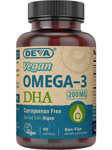 DEVA Nutrition, Vegan Omega-3 DHA, 200 Mg, 90 Softgels