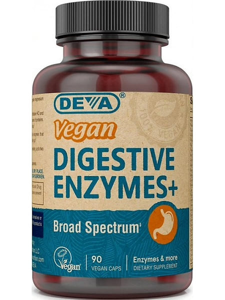 DEVA Nutrition, Vegan Digestive Enzymes+, 90 Vegan Caps