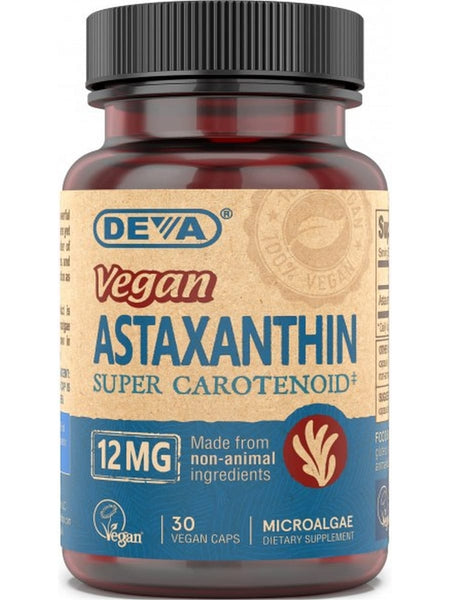 DEVA Nutrition, Vegan Astaxanthin Super Carotenoid, 12 Mg, 30 Vegan Caps