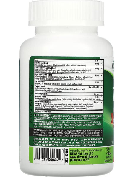 DEVA Nutrition, Vegan Tuba Prime Multivitamin, 90 Coated Tablets
