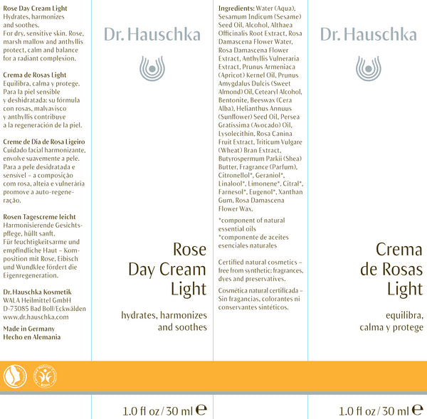 Dr. Hauschka Skin Care, Rose Day Cream Light, 1 fl oz