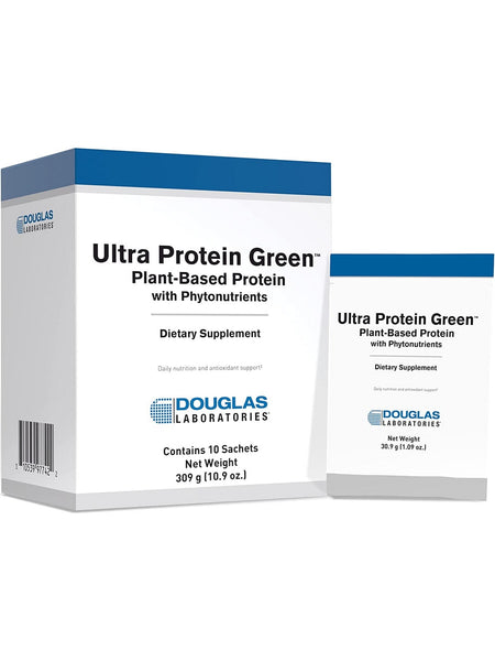 Douglas Labs, Ultra Protein Green™ Plant-Based Protein with Phytonutrients, 10 Sachets