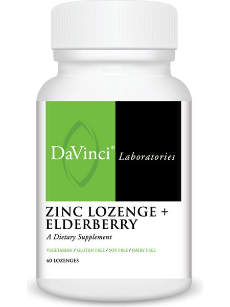 DaVinci Laboratories of Vermont, Zinc Lozenge + Elderberry, 60 Lozenges