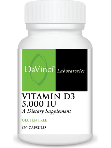 DaVinci Laboratories of Vermont, Vitamin D3 5000 IU, 120 Capsules