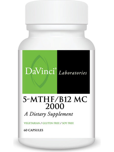 DaVinci Laboratories of Vermont, 5-MTHF/B12 MC 2000, 60 Capsules