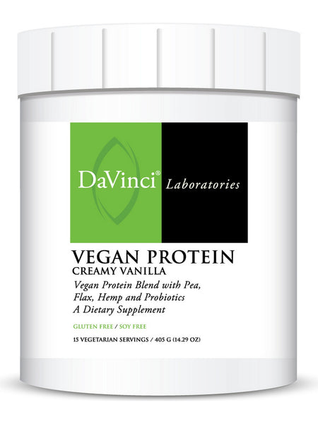 DaVinci Laboratories of Vermont, Vegan Protein-Vanilla, 405 gms