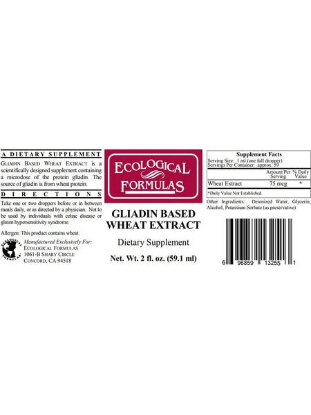 Ecological Formulas, Gliadin Based Wheat Extract, 2 fl oz