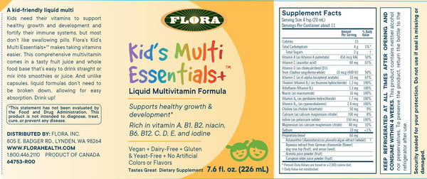 Flora, Kid's Multi Essentials+, 7.6 fl oz