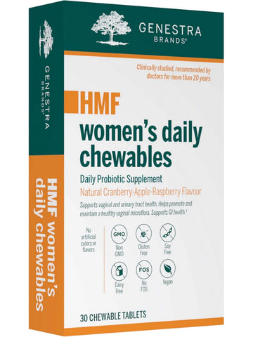 Genestra, HMF women's daily chewables Daily Probiotic Supplement, 30 Chewable Tablets