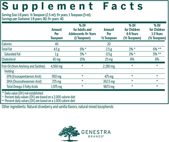 Genestra, Super EFA Liquid Dietary Supplement, Natural Strawberry Flavor, 6.8 fl oz