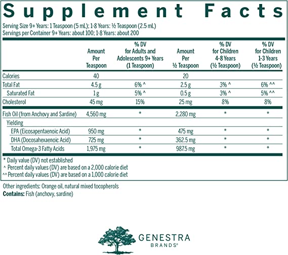 Genestra, Super EFA Liquid Dietary Supplement, Natural Orange Flavor, 16.9 fl oz
