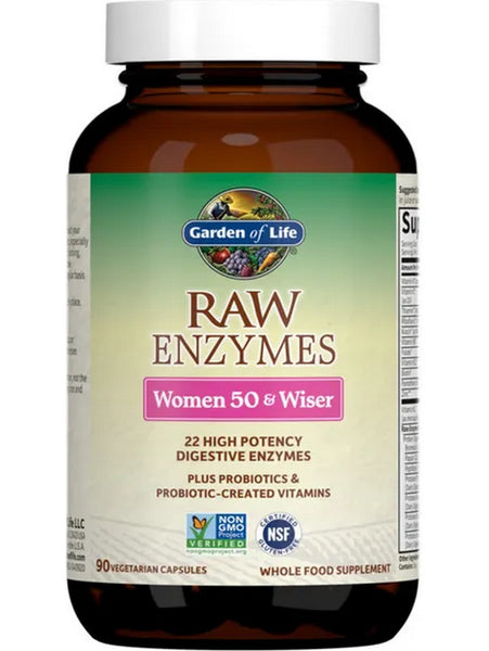 Garden of Life, Raw Enzymes Women 50 & Wiser, 90 Vegetarian Capsules