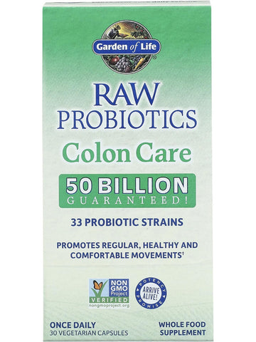 Garden of Life, Raw Probiotics Colon Care, 30 Vegetarian Capsules