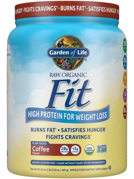 Garden of Life, Raw Organics, Fit High Protein for Weight Loss, Coffee, 16.40 oz