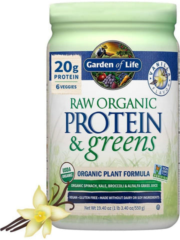 Garden of Life, Raw Organics, Protein and Greens, Vanilla, 19.3 oz