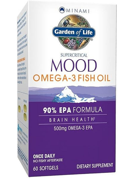 Garden of Life, Mood Omega-3 Fish Oil,500 mg, 60 Softgels