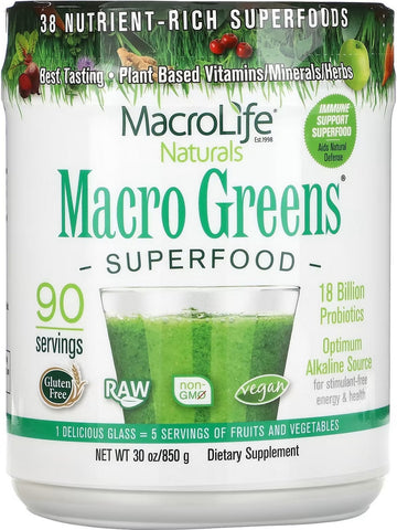 MacroLife Naturals, Macro Greens Superfood, 30 oz