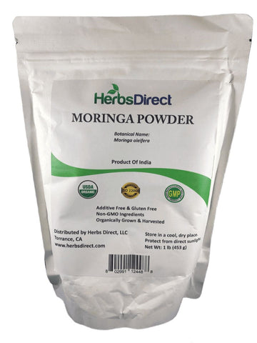 Herbs Direct, Moringa Powder, Organic, 1 lb
